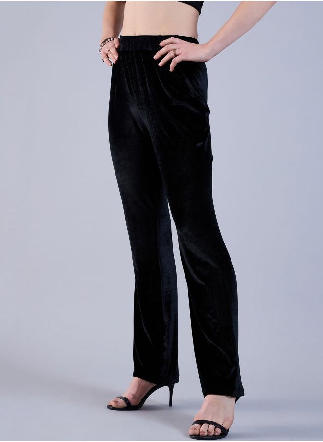 Freehand Women Regular Fit Solid Mid-Rise Bootcut Trousers  - Image 4