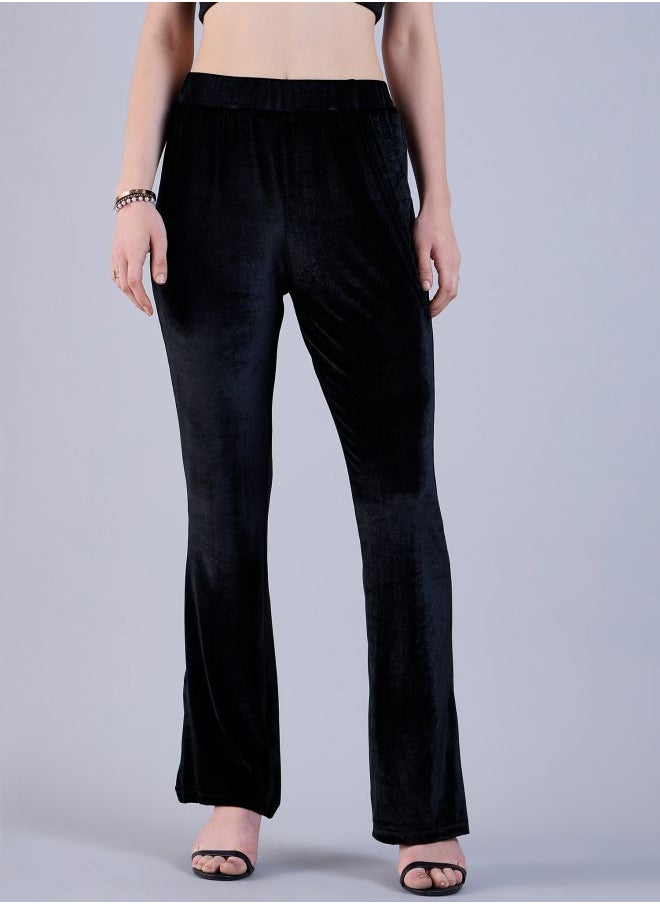 Freehand Women Regular Fit Solid Mid-Rise Bootcut Trousers  - Image 3
