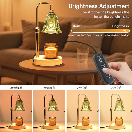 Droyek Candle Warmer Lamp with Timer Electric Candle Warmer Lamp Adjustable Height Dimmable Wax Warmer Lamp Jar Candles with 2 Bulbs for Home Decor & Office - Image 3