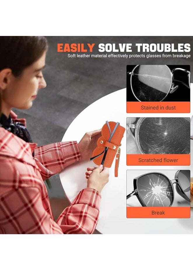 4 قطعة نظارات شمسية حالة تخزين حقيبة النظارات الشمسية المحمولة حالة النظارات ، وحقيبة النظارات مع الحبل ، للجنسين - Image 2