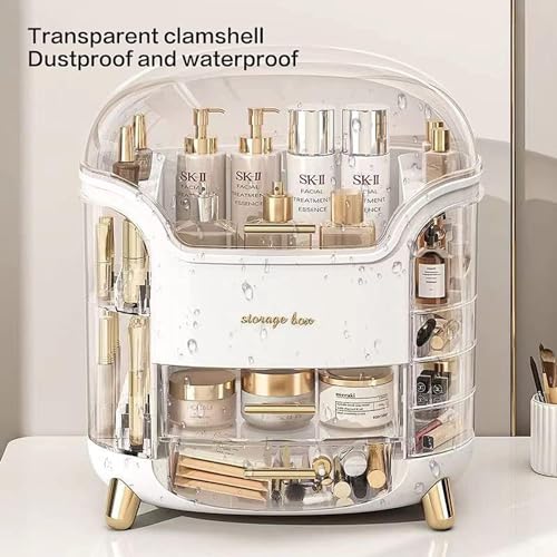 NestPlay Silicone Dustproof Cosmetic Storage Box, Cosmetics Makeup Organizer for Vanity, Jewelry Lipstick Case Organizer, Large Make Up Case with Lid & Drawers for Bedroom Bathroom - Image 5