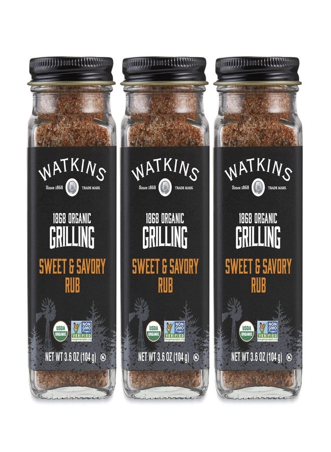 Watkins Organic Grilling Sweet and Savory Rub, 3.6 Oz, 3-Pack - Image 1