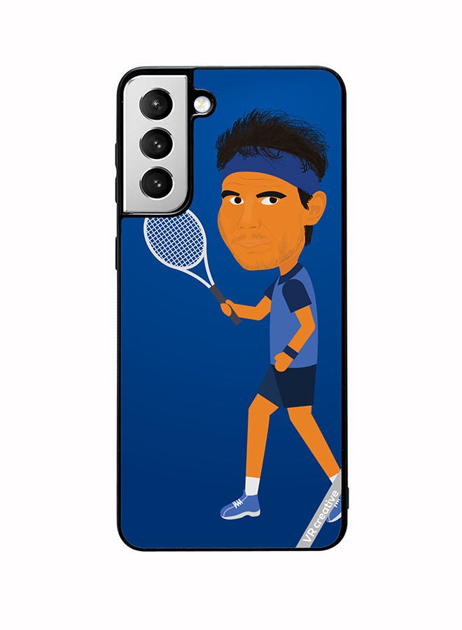 VR CREATIVE Protective Case Cover For Samsung Galaxy S22 5G Tennis Player Male Character Design Multicolour - Image 1