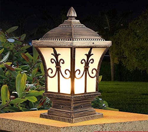 GreyWings Copper Antique Aluminium Gate Light for Pillar & Outdoor – Vintage PVC Glass Lantern,(Bulb is not Included), Decorative Outdoor Lamp, Pack of 1 - Image 1
