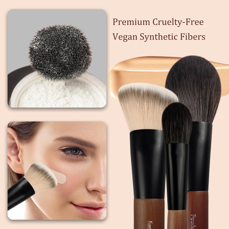 Jilier Travel Makeup Brush Set, 14 pcs Mini Makeup Brushes for Foundation, Powder, Eyeshadow, Highlight, Contour, Blush & Concealer, Small Makeup Brush Set Purse Size with Case - Image 4