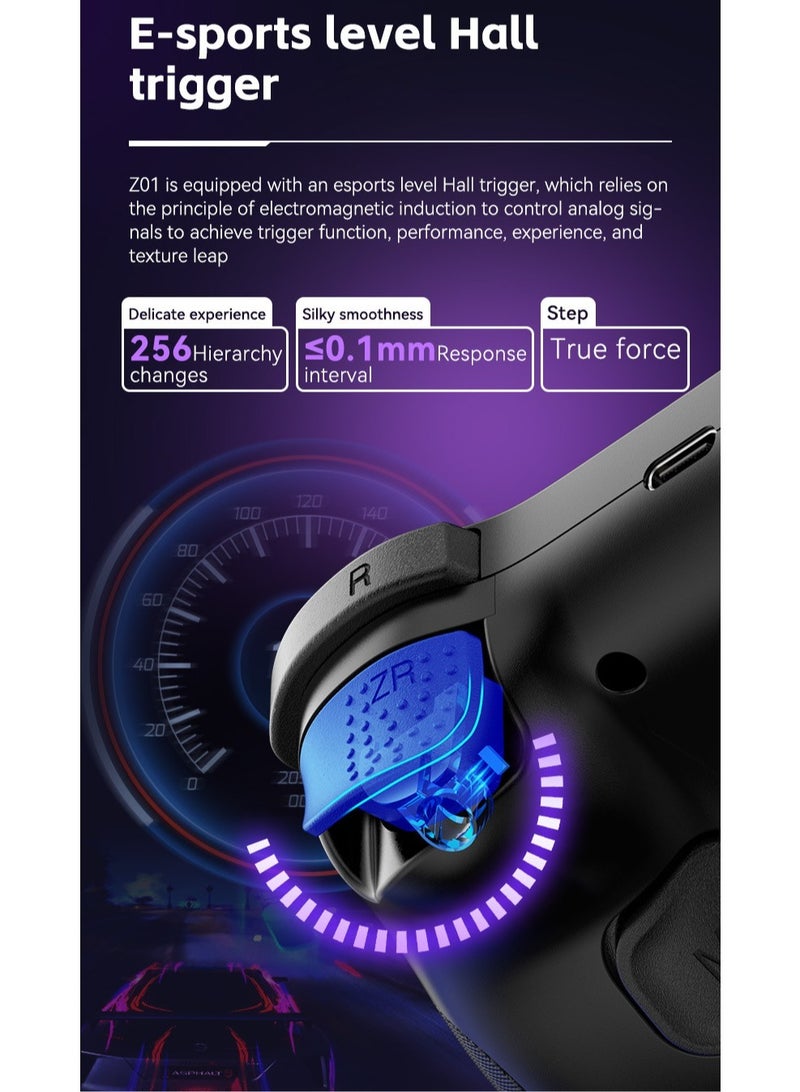 وحدة تحكم ألعاب متنقلة لأجهزة iPad/iPhone/Tablet، جهاز تحكم سحابي عن بعد لجهاز التحكم على iOS/Android، وحدة تحكم لاسلكية لـ Switch مع أزرار ماكرو/عصا تحكم هول/زناد هول/اهتزاز مزدوج (أسود نجمي) - Image 5
