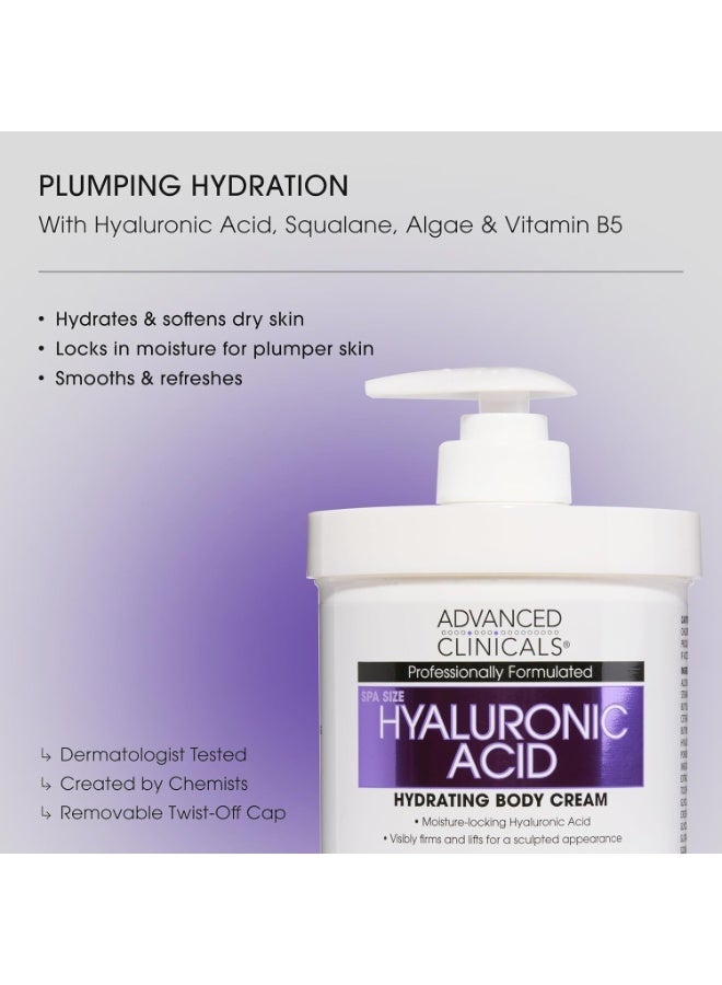 Advanced Clinicals Hyaluronic Acid Hydrating Body Cream 16 oz (454 g) - Image 3