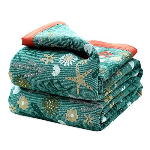 LUTBM Boho Throw Blanket for Bed 100 Cotton Ultra Soft Rustic Quilt Summer Blanket Floral Farmhouse Decor Bed Blankets80x90 All Season Rustic Throw for Sofa Couch Chair - Image 1