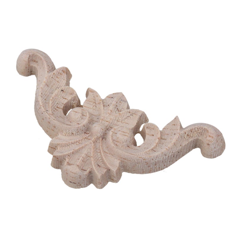 Mxfans Type C-15 Wood Carved Decal Corner Onlay Applique Flower 40x40mm Pack of 20 - Image 2