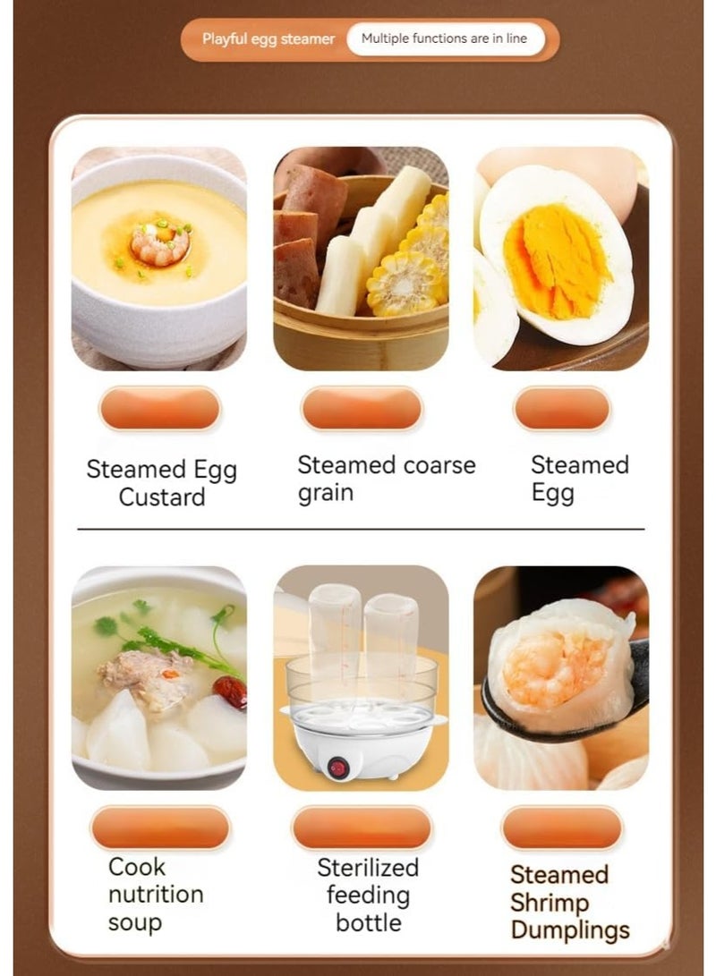 وترتر طباخ بيض كبير ذو طبقتين بسعة 14 بيضة، صانع بيض كهربائي سريع، إيقاف تلقائي للبيض المسلوق، البيض المسلوق، الخضار المطهوة على البخار، المأكولات البحرية، الزلابية - Image 4