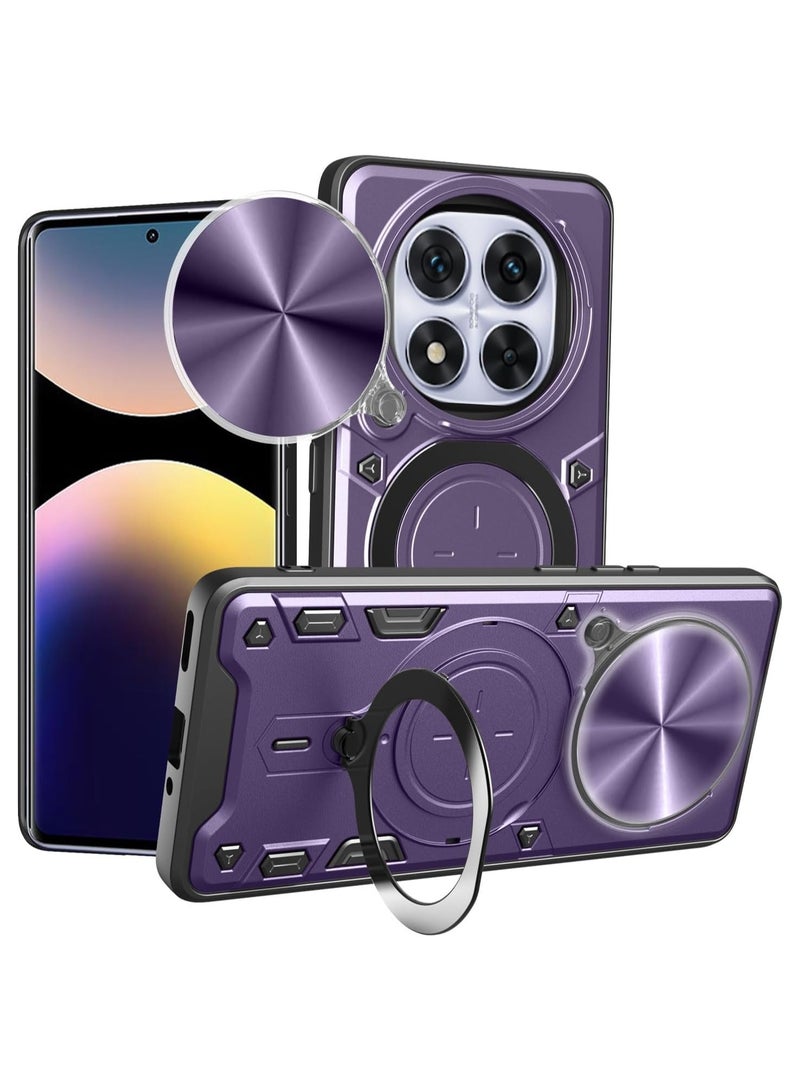 GOLDEN MASK Compatible With Xiaomi Redmi Note 14 Pro 4G Armored Camera Shield Cover Camera Lend Protection, Built-in 360° (Purple)