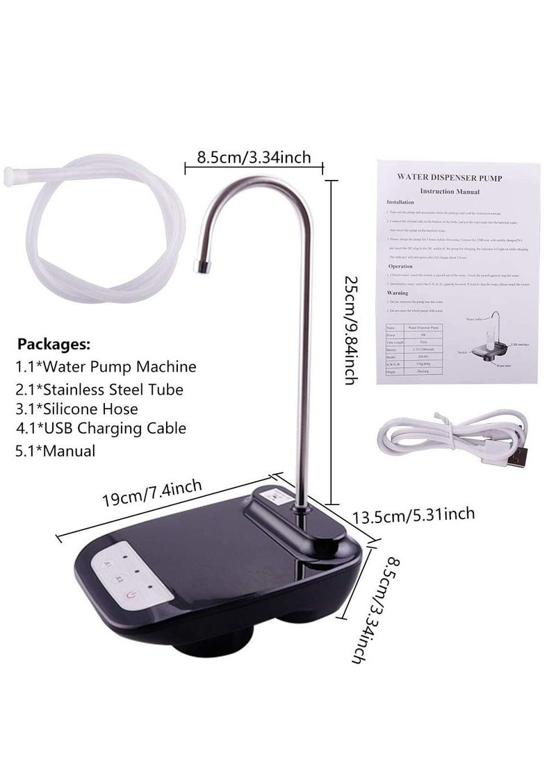 ELTRAZONE Drinking Water Dispenser Pump, Low Noise USB Charging Automatic Water Pump for Universal 2-5 Gallon Bottle, Electric Portable Water Bottle Dispenser for Kitchen, Home, Office, Camp  - Image 4
