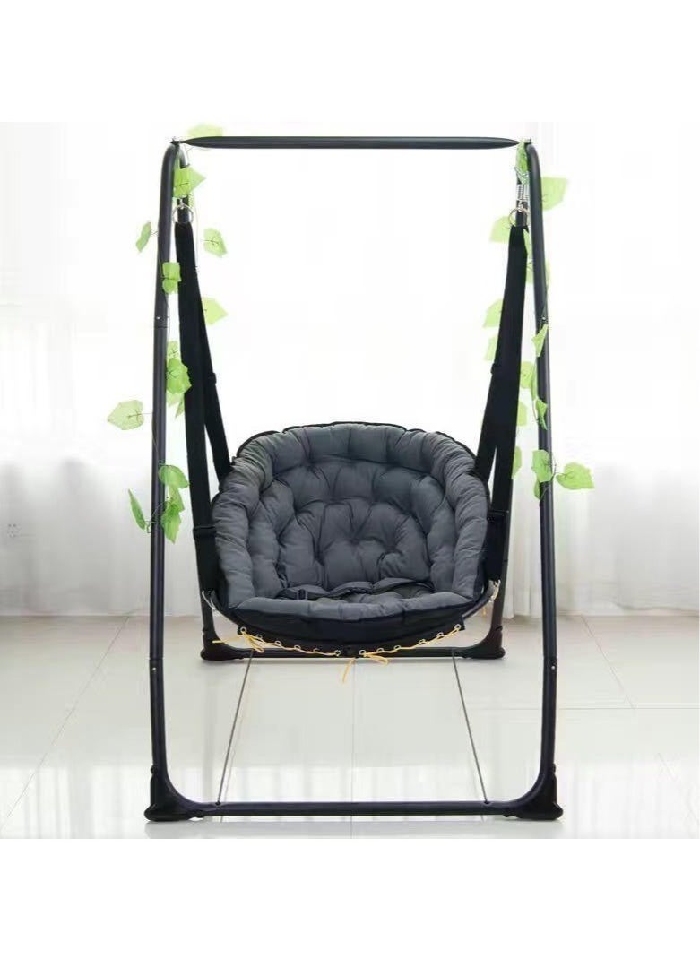 Generic Indoor Or Outdoor Hanging Swing With Frame Hammock Chair For Adult And Kids Comes With Black Stand  - Image 1