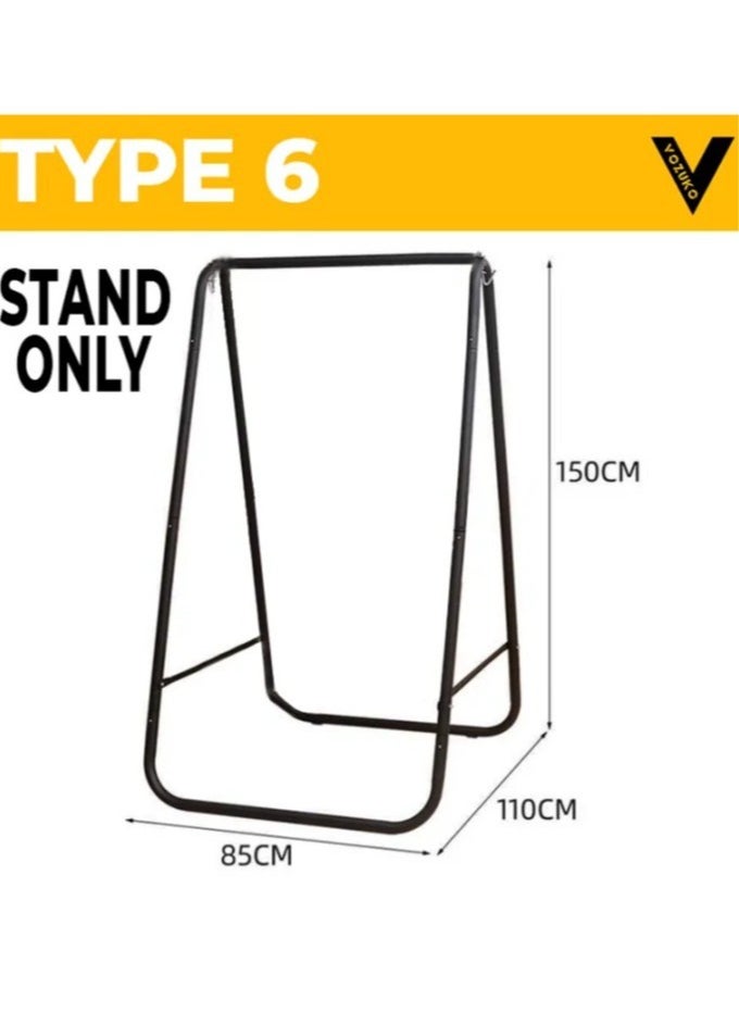 Generic Indoor Or Outdoor Hanging Swing With Frame Hammock Chair For Adult And Kids Comes With Black Stand  - Image 2