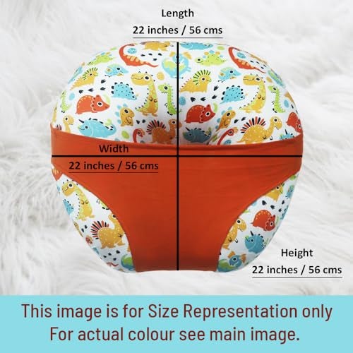Kradyl Kroft 5in1 Baby Feeding Pillow with 100% Cotton Removable Cover | Breastfeeding Pillow | Nursing Pillow with Belt and Hoop (Cute Dinos) - Image 5