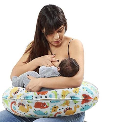 Kradyl Kroft 5in1 Baby Feeding Pillow with 100% Cotton Removable Cover | Breastfeeding Pillow | Nursing Pillow with Belt and Hoop (Cute Dinos) - Image 3