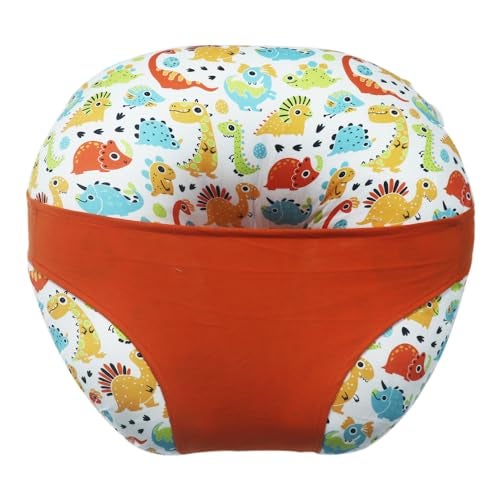 Kradyl Kroft 5in1 Baby Feeding Pillow with 100% Cotton Removable Cover | Breastfeeding Pillow | Nursing Pillow with Belt and Hoop (Cute Dinos) - Image 1