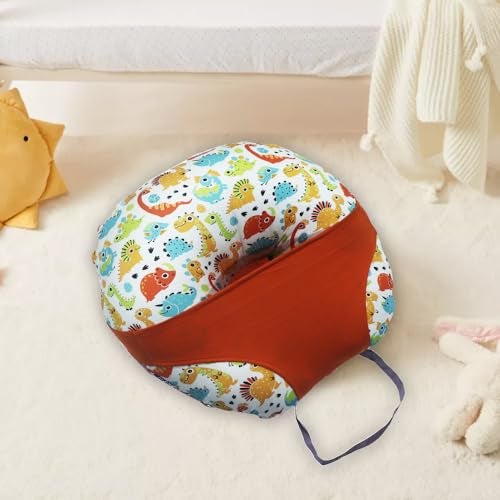 Kradyl Kroft 5in1 Baby Feeding Pillow with 100% Cotton Removable Cover | Breastfeeding Pillow | Nursing Pillow with Belt and Hoop (Cute Dinos) - Image 4
