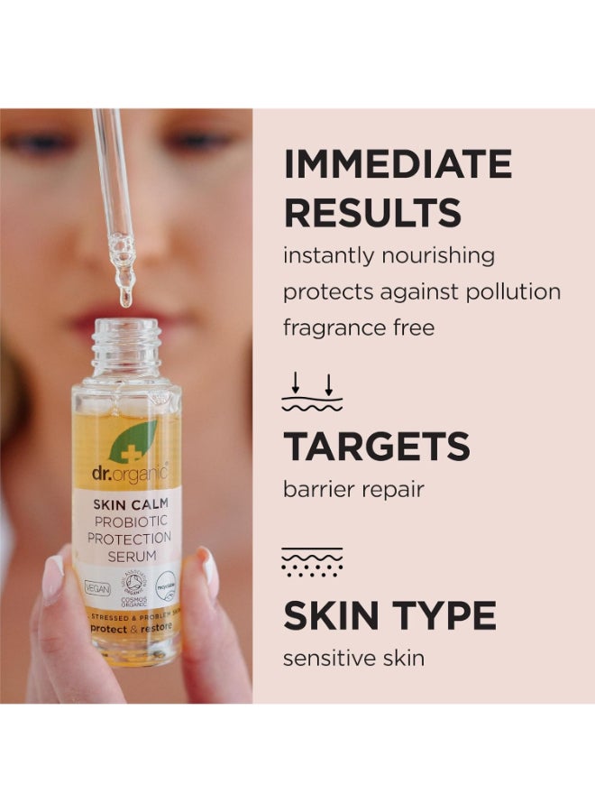dr.organic Skin Calm Probiotic Protection Face Serum 30ml | For Redness, Dry, Sensitive & Irritable Skin | 24hr Moisture | Vegan, Cruelty-Free, Paraben & SLS-Free, 1.01 fl oz - Image 2