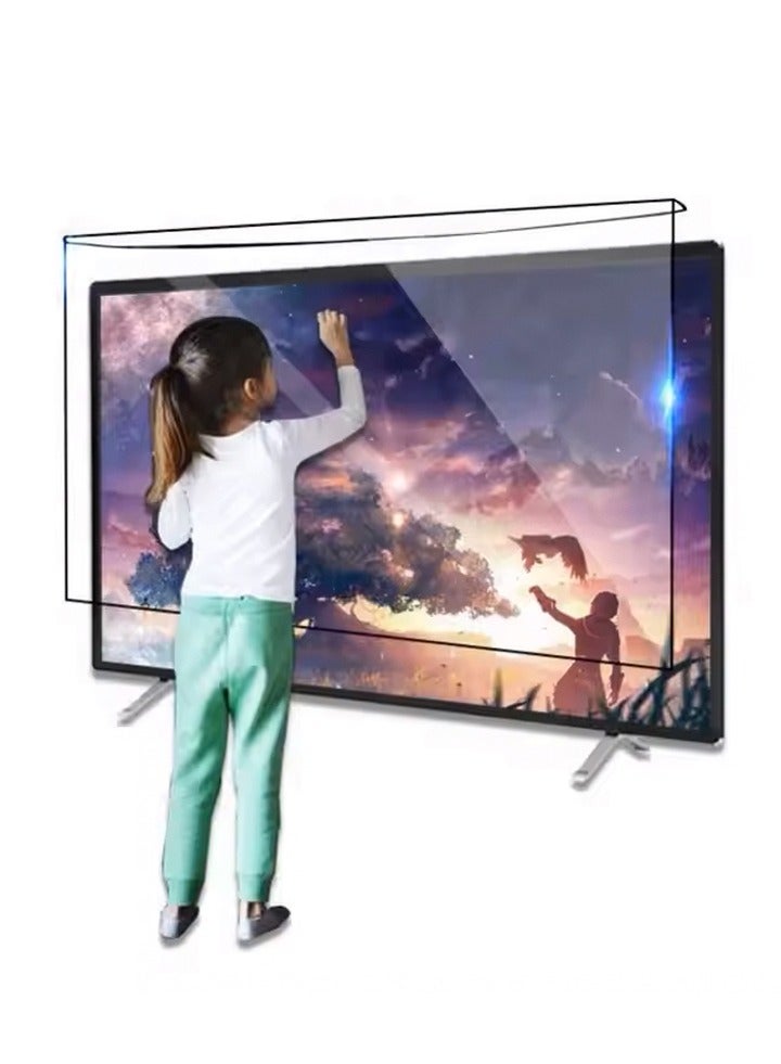 58 inch Clear Acrylic HD 4K TV Screen Protector, Anti-Scratch, Anti-Blue Light with Removable Panel Filter and Anti-Glare  - Image 1