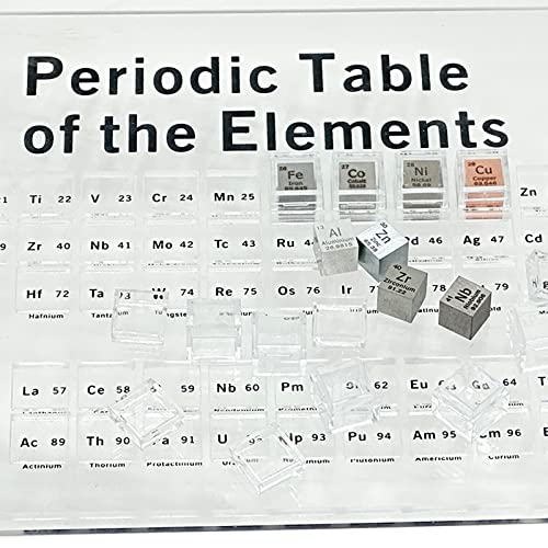 Xanadued 18 Pieces Element Cube Set Density Cubes Pure Metal with Acrylic Plexiglass Tray, Element Cube Set for Periodic Table of Elements Collection, Pure Tungsten Block, Iron, Aluminum, 15 More - Image 5