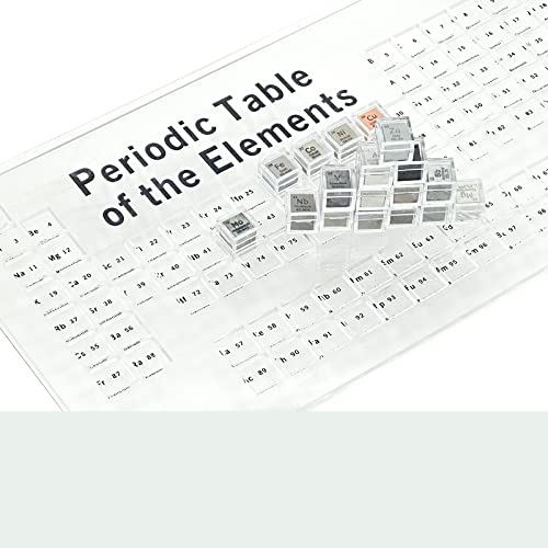 Xanadued 18 Pieces Element Cube Set Density Cubes Pure Metal with Acrylic Plexiglass Tray, Element Cube Set for Periodic Table of Elements Collection, Pure Tungsten Block, Iron, Aluminum, 15 More - Image 4