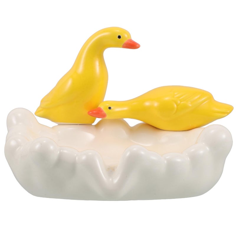 Ceramic Duck Soap Dish Holder with Drainage for Bathroom Sink and Shower - Image 2