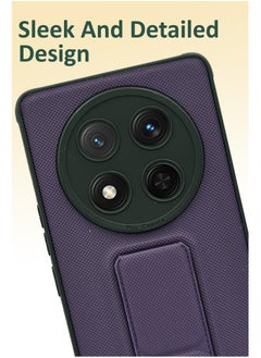 NAFCO For Honor X9c - Soft  Silicone Dual Tone Case With Magnetic Hand Grip Holder And Kickstand - Purple  - Image 3