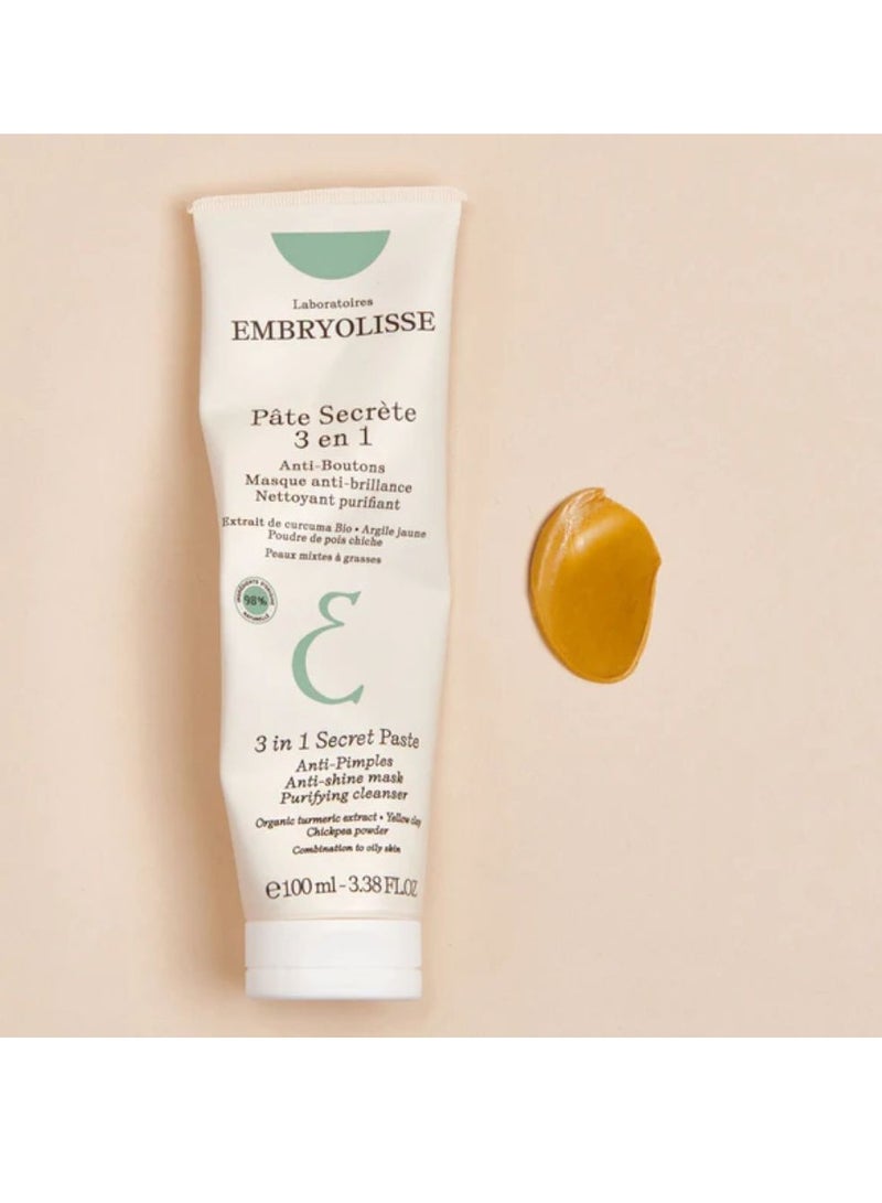 Embryolisse Embryolisse 3 in 1 Secret Paste Daily Purifying Cleanser, Anti-Shine & Anti-Blemish Mask 100ml  - Image 2