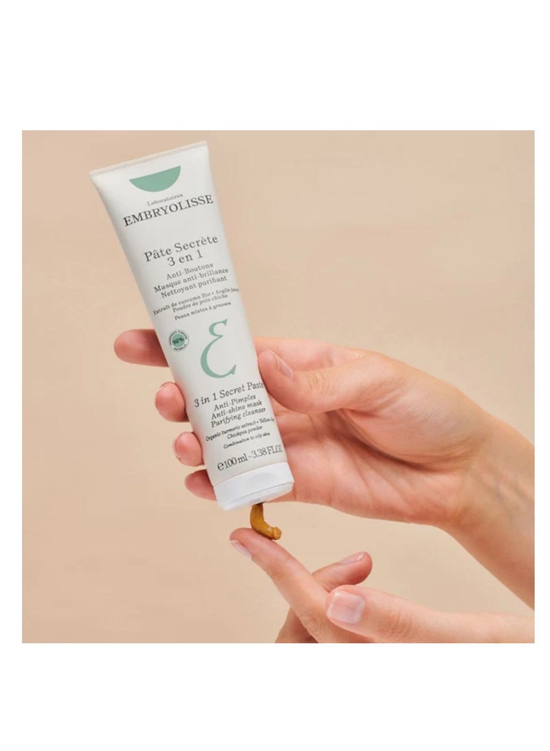 Embryolisse Embryolisse 3 in 1 Secret Paste Daily Purifying Cleanser, Anti-Shine & Anti-Blemish Mask 100ml  - Image 4