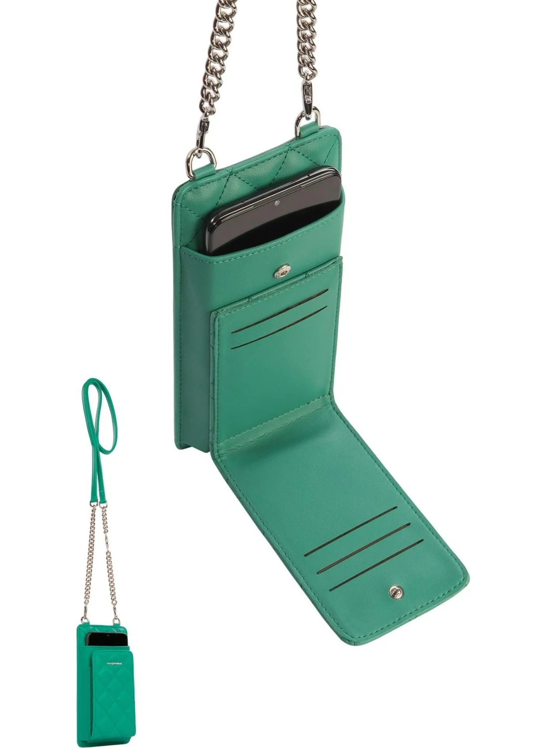 Cengiz Pakel Kira Cross Strap Women's Shoulder Wallet Bag with Phone Compartment - 7370T - Z.green