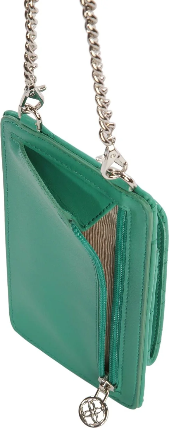 جنكيز باكيل Kira Cross Strap Women's Shoulder Wallet Bag with Phone Compartment - 7370T - Z.green