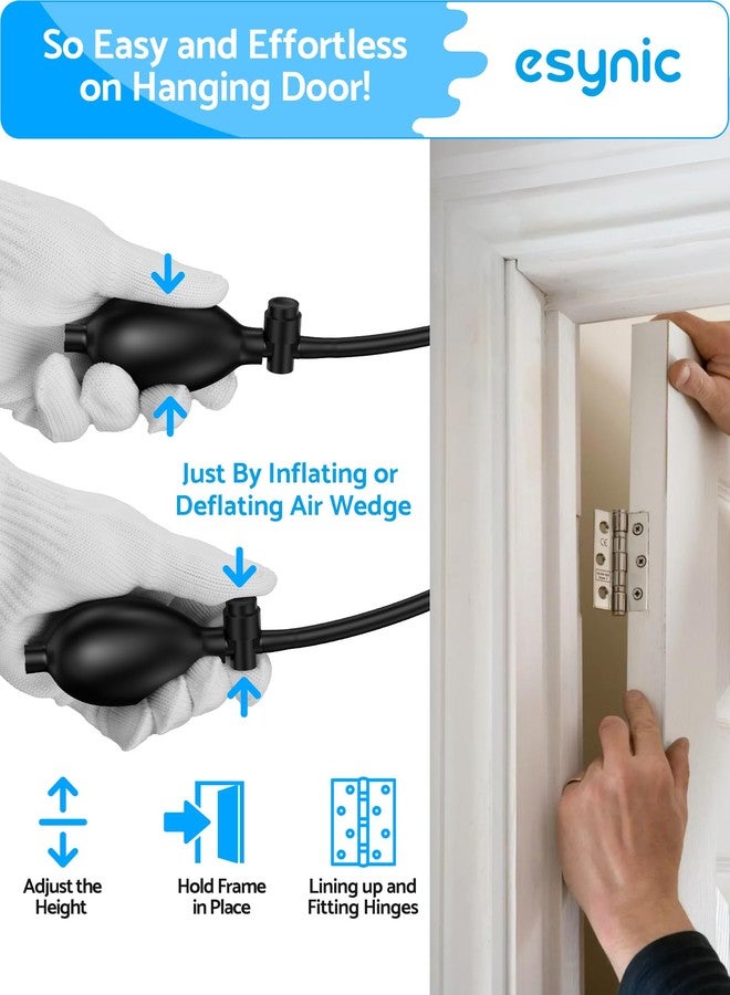 eSynic 2 Pack Air Wedge Bag Kit - 300lbs Heavy-Duty TPU Door Lifting Bag with Quick-Release Valve & 4 Plastic Wedges 2.4" Lift Height Durable Wedge Bag- Perfect for Door/Window Furniture Installation - Image 3