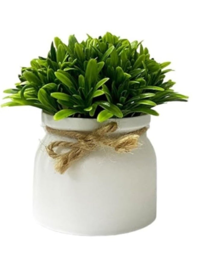 Artificial plants, 4-piece set of small jute rope potted plants, for home, office, desk, and bathroom decoration - Image 3