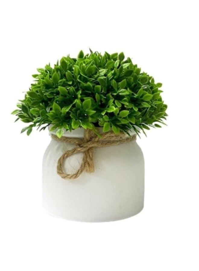 Artificial plants, 4-piece set of small jute rope potted plants, for home, office, desk, and bathroom decoration - Image 4