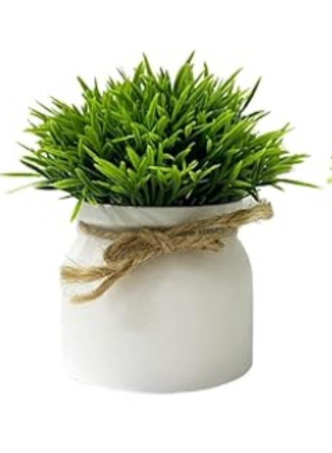 Artificial plants, 4-piece set of small jute rope potted plants, for home, office, desk, and bathroom decoration - Image 5