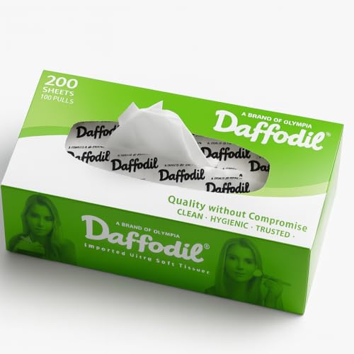 DAFFODIL 2 Ply Facial Tissue Carton Box Car Tissue Pack of 5 (100 Pulls Per Box, 200 Sheets) - Image 4