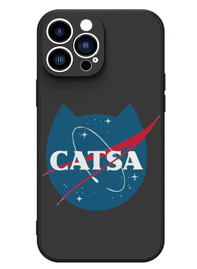 Theodor Protective Slim Fit Case Liquid Silicone Cover with Full Body Protection Anti-Scratch Shockproof Case For iPhone 14 Pro Max Black  - Caution Travelling at anytime copy - Image 1