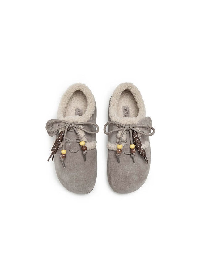 Belle Zhou Yutong Pinecone Toast Birkenstock Women's Cotton Shoes Winter Furry Thick Sole B2831dm5 Gray 37 - Image 4