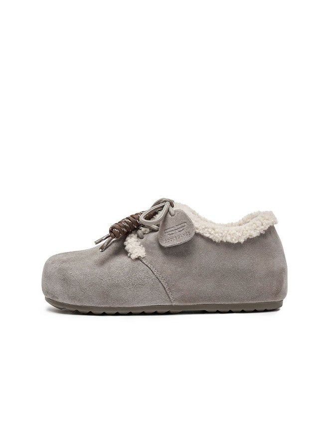 Belle Zhou Yutong Pinecone Toast Birkenstock Women's Cotton Shoes Winter Furry Thick Sole B2831dm5 Gray 37 - Image 3