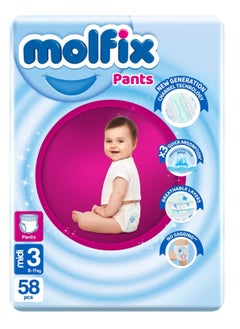 Molfix Pants Diapers Jumbo Pack  Midi Size 3 58 Pieces  - Image 1