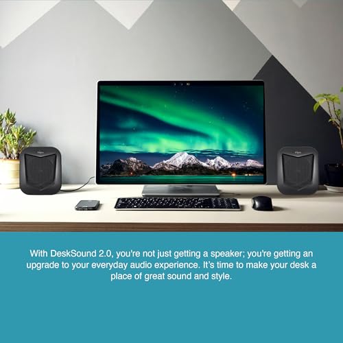 FINGERS DeskSound 2.0 USB Powered Multimedia 2.0 Speakers with Inline Volume Controller and Simple Plug-n-Play (Midnight Black) - Image 3