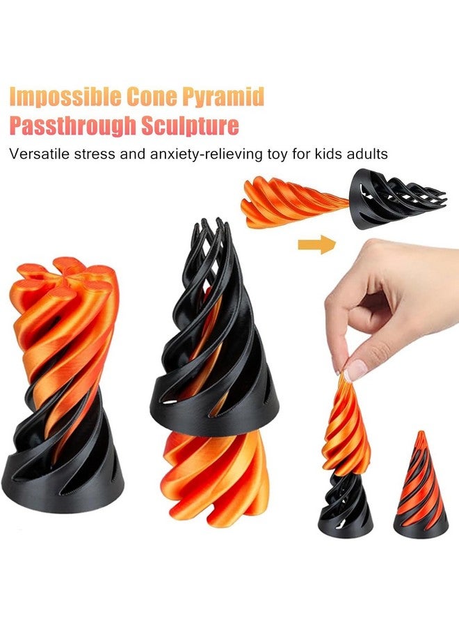 SIMXEN 3D Printed Spiral Cone Toy,Impossible Cone Fidget Toy,Mini Vortex Thread Illusion,Fidgets Toys for Anxiety ADHD,Desktop Decor,Sensory Fidget Toys Triangle Game for Kids Adult - Image 3