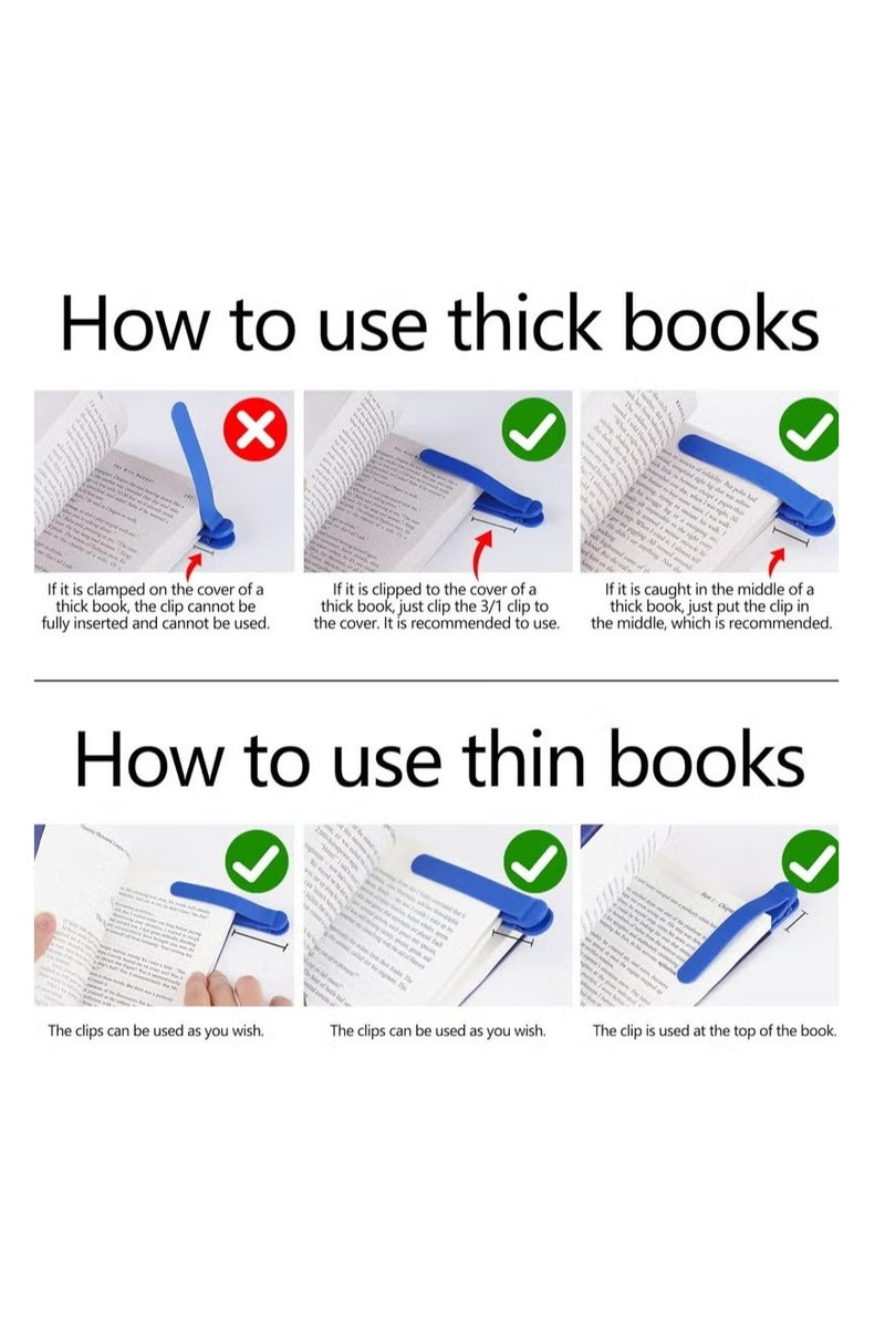 3pcs Smart Clip Bookmark,Silicone Pagekeeper Book Mark This smart bookmark helps you mark book pages and insert them into novels suitable for students, writers, readers, etc. - Image 3