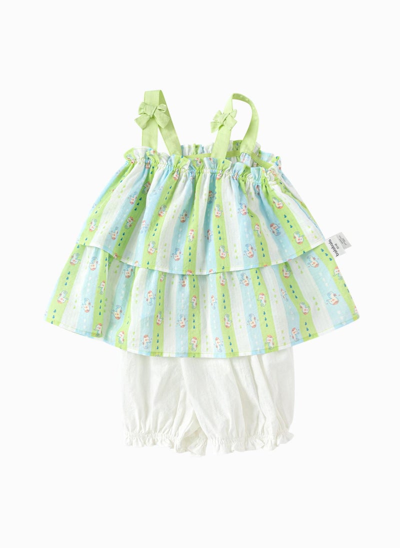 Balabala Baby Girl Woven short sleeve suit - Image 4