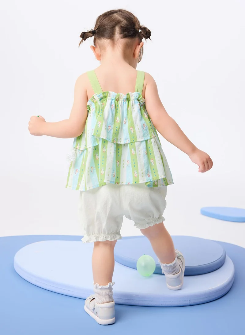 بالابالا Baby Girl Woven short sleeve suit