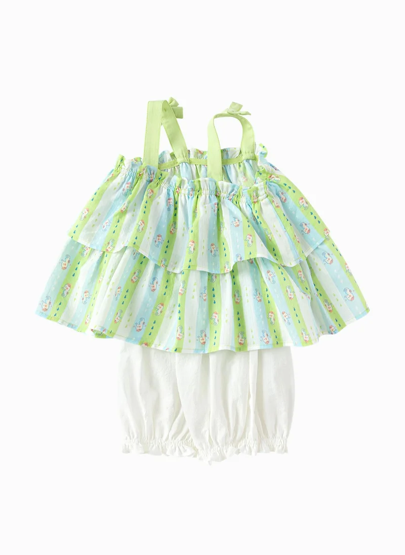 بالابالا Baby Girl Woven short sleeve suit