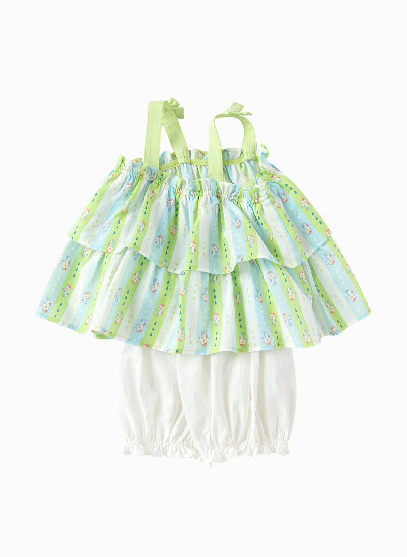 Balabala Baby Girl Woven short sleeve suit - Image 5