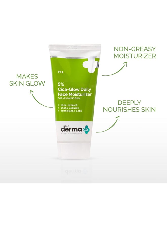 THE derma Co مرطب يومي للوجه بتركيز 5% سيكا-غلو مع ألفا أربوتين وحمض ترانيكساميك لبشرة متألقة، لوشن - 50 جرام - Image 3