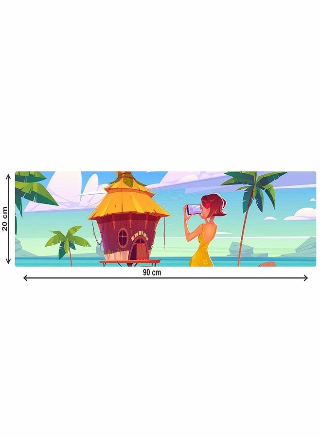 CVANU Alluring Nature with Girl AC Sticker Vinyl PVC Size(90CM X 20CM) Multicolor - Image 5